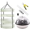 Ipower 16in trimmer bowl and 2ft 4layer drying rack and 6.5in hand purner, yellow GLTRIMBOWL16MDRYRD2L4PRNR6